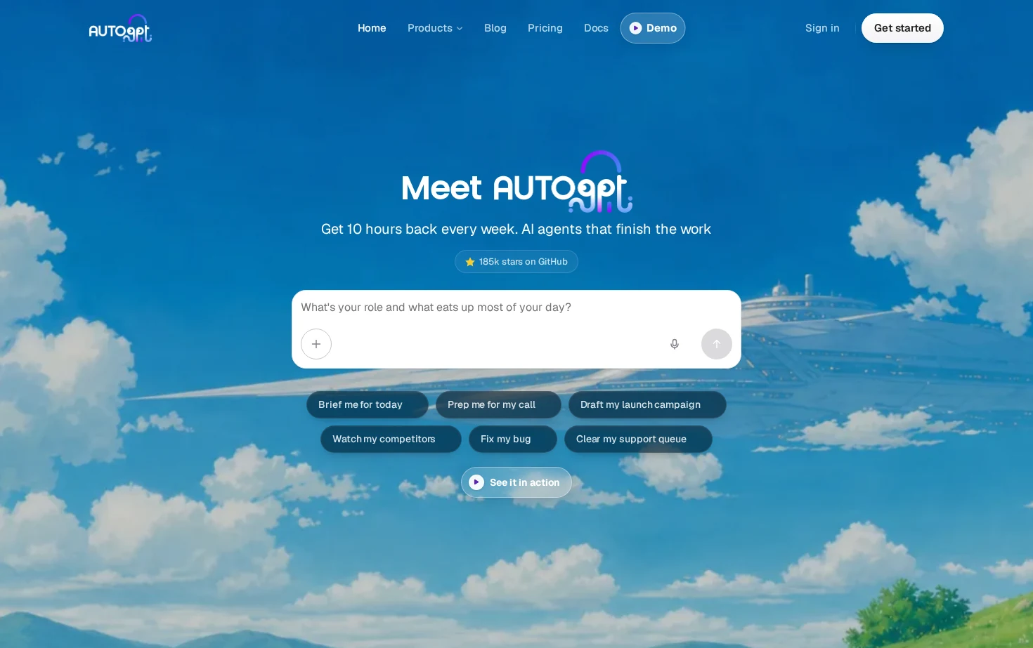 AutoGPT 页面快照